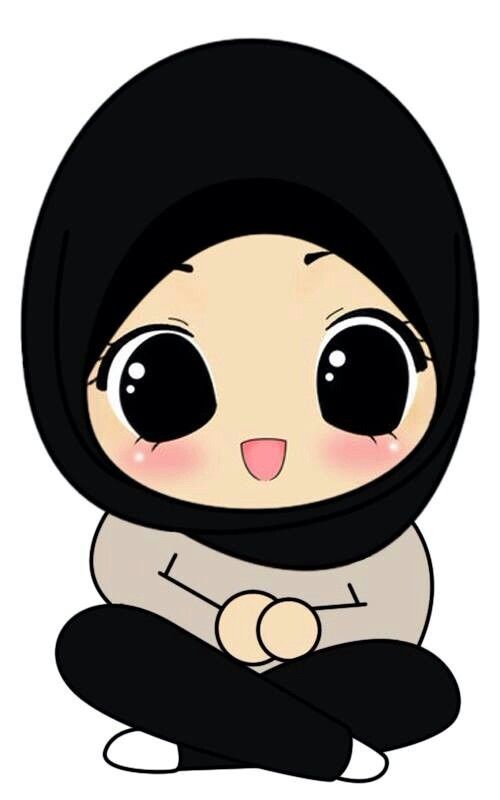 Koleksi Gambar  Kartun  Hijab  Lucu Untuk Ucapan Mukena 