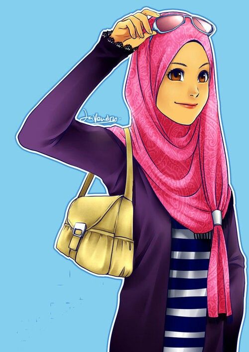 Koleksi Gambar  Kartun  Hijab  Lucu Untuk Ucapan Mukena 